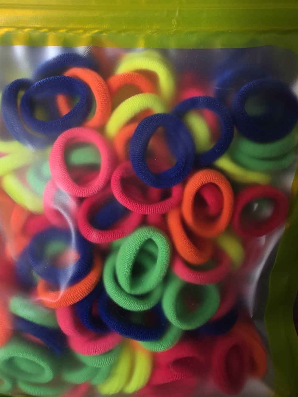 Kids Neon Elastic Hair Ties Pack — Bright Mixed Colors
